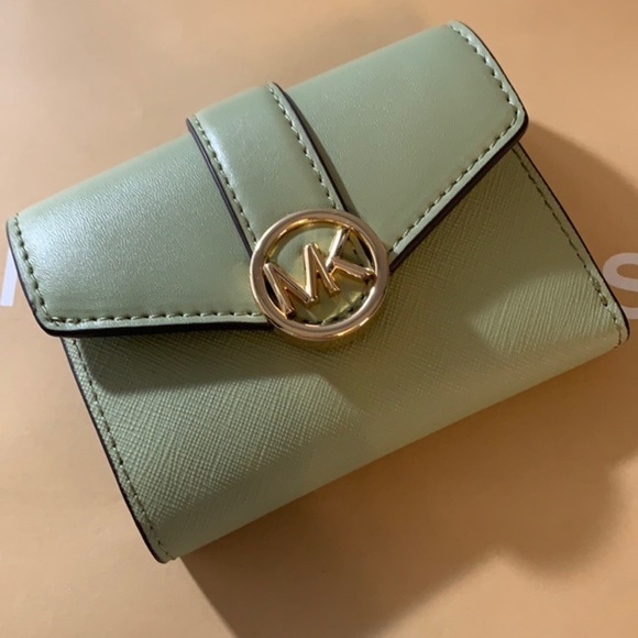 Michael Kors Handbags - MICHAEL KORS Carmen Medium
Tri-Fold Envelope Wallet LIGHT SAGE COLOR